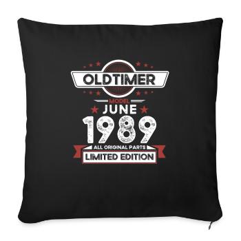 Millésime Juin 1989 Millésime 1989 35ème Anniversaire 89 - Housse de coussin décorative 45 x 45 cm - noir - Devant