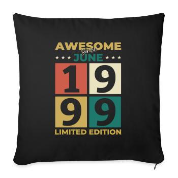 Original Juin 1999 Millésime 1999 Anniversaire 1999 - Housse de coussin décorative 45 x 45 cm - noir - Devant