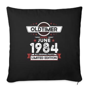 Millésime Juin 1984 Millésime 1984 40ème Anniversaire 84 - Housse de coussin décorative 45 x 45 cm - noir - Devant