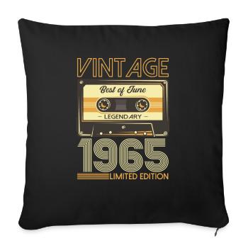 Best of Juni 1965 Jahrgang 1965 59. Geburtstag 65 - Sofakissenbezug 45 x 45 cm - Schwarz - Vorne