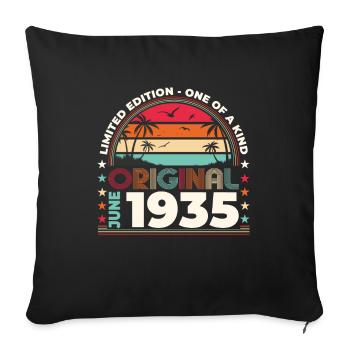 Original 1935 Vintage 1935 Birthday 1935 - Sofa pillowcase 17,3'' x 17,3'' (45 x 45 cm) - black - Front