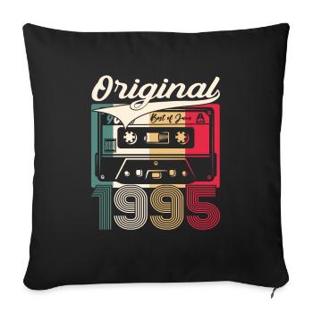 Cassette Juin 1995 Millésime 1995 29ème Anniversaire 95 - Housse de coussin décorative 45 x 45 cm - noir - Devant