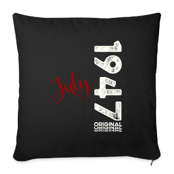 77th Birthday Original July 1947 Born 1947 - Sofa pillowcase 17,3'' x 17,3'' (45 x 45 cm) - black - Front