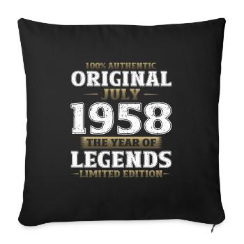 Original 1958 Vintage 1958 Birthday 1958 - Sofa pillowcase 17,3'' x 17,3'' (45 x 45 cm) - black - Front