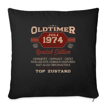 50th Birthday Classic Car July 1974 Vintage 1974 - Sofa pillowcase 17,3'' x 17,3'' (45 x 45 cm) - black - Front