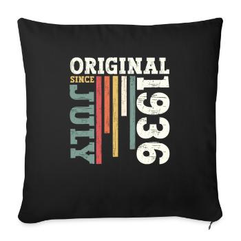 88th Birthday Original July 1936 Born 1936 - Sofa pillowcase 17,3'' x 17,3'' (45 x 45 cm) - black - Front