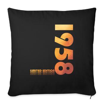 Original 1958 Vintage 1958 Birthday 1958 - Sofa pillowcase 17,3'' x 17,3'' (45 x 45 cm) - black - Front