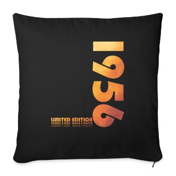 68ème Anniversaire Légendaire 1956 Millésime 1956 - Housse de coussin décorative 45 x 45 cm - noir - Devant