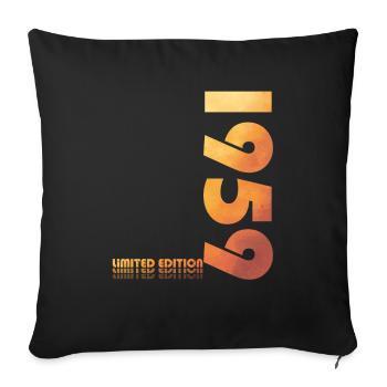 65th Birthday, Born 1959 ORIGINAL 1959 - Sofa pillowcase 17,3'' x 17,3'' (45 x 45 cm) - black - Front