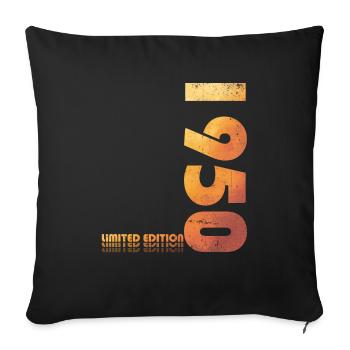 75ème Anniversaire 50 Original 1950 Millésime 1950 - Housse de coussin décorative 45 x 45 cm - noir - Devant