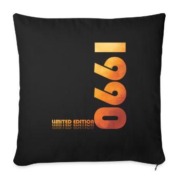 34th Birthday Original 1990 Vintage 1990 - Sofa pillowcase 17,3'' x 17,3'' (45 x 45 cm) - black - Front