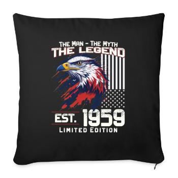 65th Birthday Year 1959 Vintage 1959 Legend - Sofa pillowcase 17,3'' x 17,3'' (45 x 45 cm) - black - Front