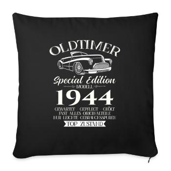 80ème Anniversaire Voiture Classique 1944 Millésime 1944 - Housse de coussin décorative 45 x 45 cm - noir - Devant