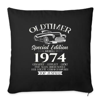 50th Birthday Classic Car 1974 Vintage 1974 - Sofa pillowcase 17,3'' x 17,3'' (45 x 45 cm) - black - Front