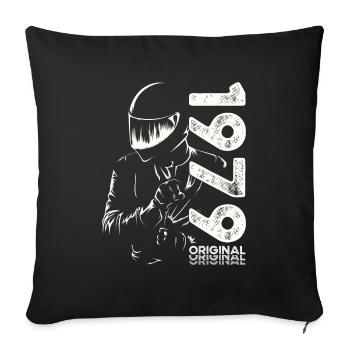 45ème Anniversaire Vintage 1979 Motard Motard - Housse de coussin décorative 45 x 45 cm - noir - Devant