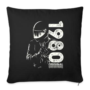 44e anniversaire Millésime 1980 Motard motard - Housse de coussin décorative 45 x 45 cm - noir - Devant