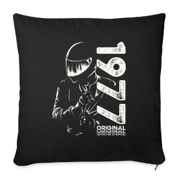 47ème Anniversaire Vintage 1977 Motard Motard - Housse de coussin décorative 45 x 45 cm - noir - Devant