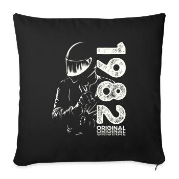 42nd Birthday Vintage 1982 Motorcyclist Biker - Sofa pillowcase 17,3'' x 17,3'' (45 x 45 cm) - black - Front
