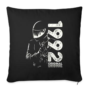 32ème Anniversaire Vintage 1992 Motard Motard - Housse de coussin décorative 45 x 45 cm - noir - Devant