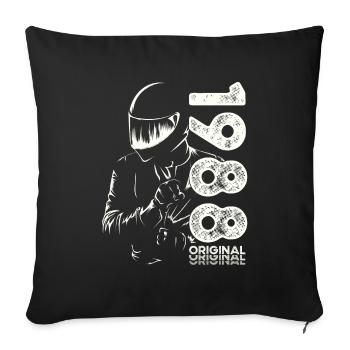 36ème Anniversaire Vintage 1988 Motard Motard - Housse de coussin décorative 45 x 45 cm - noir - Devant