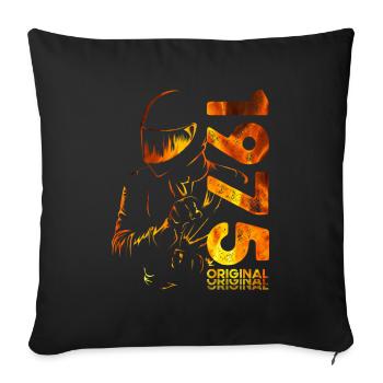 50ème Anniversaire Vintage 1975 Motard Motard - Housse de coussin décorative 45 x 45 cm - noir - Devant