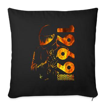 55ème Anniversaire Vintage 1969 Motard Motard - Housse de coussin décorative 45 x 45 cm - noir - Devant