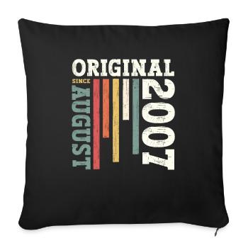 17ème Anniversaire Original Août 2007 Millésime 2007 - Housse de coussin décorative 45 x 45 cm - noir - Devant