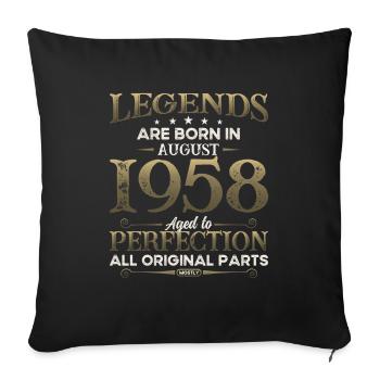 66th Birthday Original August 1958 Born 1958 - Sofa pillowcase 17,3'' x 17,3'' (45 x 45 cm) - black - Front