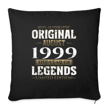 25ème Anniversaire Original Août 1999 Millésime 1999 - Housse de coussin décorative 45 x 45 cm - noir - Devant