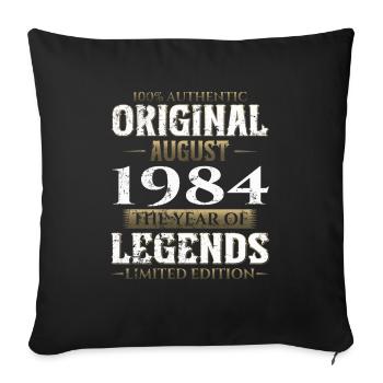 40ème Anniversaire Original Août 1984 Millésime 1984 - Housse de coussin décorative 45 x 45 cm - noir - Devant