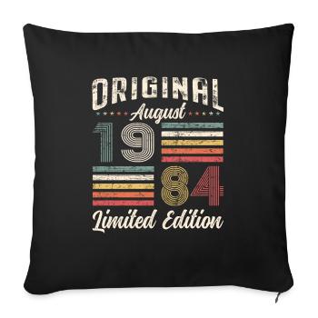 40ème Anniversaire Original Août 1984 Millésime 1984 - Housse de coussin décorative 45 x 45 cm - noir - Devant