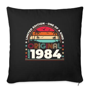 40ème Anniversaire Original Août 1984 Millésime 1984 - Housse de coussin décorative 45 x 45 cm - noir - Devant