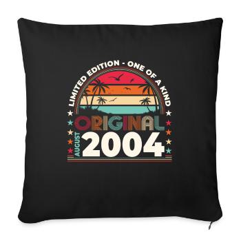 20th Birthday Original August 2004 Vintage 2004 - Sofa pillowcase 17,3'' x 17,3'' (45 x 45 cm) - black - Front