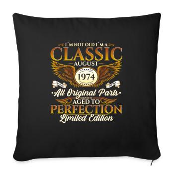 50th Birthday Classic Car August 1974 Vintage 1974 - Sofa pillowcase 17,3'' x 17,3'' (45 x 45 cm) - black - Front
