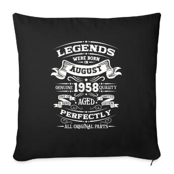 66th Birthday Original August 1958 Born 1958 - Sofa pillowcase 17,3'' x 17,3'' (45 x 45 cm) - black - Front