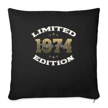 50th Birthday Original September 1974 Volume 74 - Sofa pillowcase 17,3'' x 17,3'' (45 x 45 cm) - black - Front