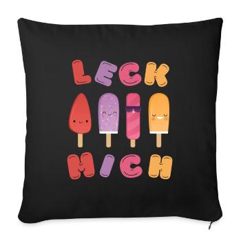 LECK MICH - Sofakissenbezug 45 x 45 cm - Schwarz - Vorne