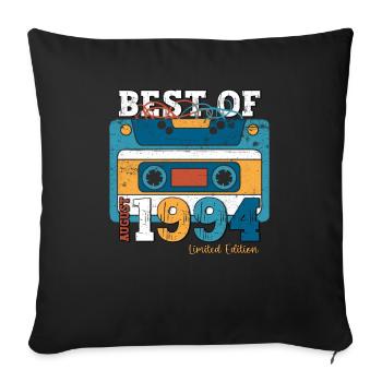 Cassette 1994 30e anniversaire Original août 1994. - Housse de coussin décorative 45 x 45 cm - noir - Devant