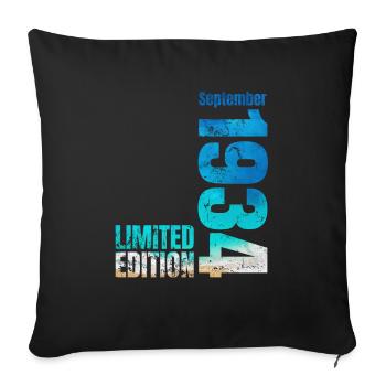 90th Birthday Original September 1934 Volume 34 - Sofa pillowcase 17,3'' x 17,3'' (45 x 45 cm) - black - Front