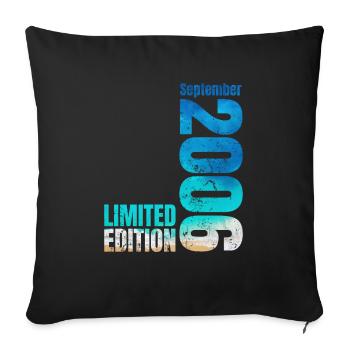 18ème anniversaire Septembre 2006 Millésime 2006 - Housse de coussin décorative 45 x 45 cm - noir - Devant