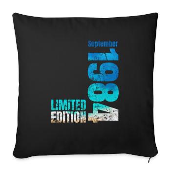40th birthday September 1984 Born 1984 - Sofa pillowcase 17,3'' x 17,3'' (45 x 45 cm) - black - Front