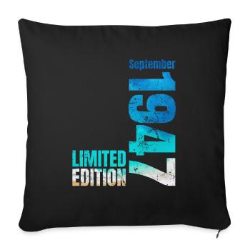 77ème anniversaire Septembre 2006 Millésime 2006 - Housse de coussin décorative 45 x 45 cm - noir - Devant