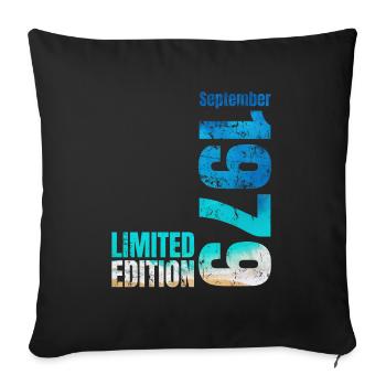 45e anniversaire Septembre 1979 Né en 1979 - Housse de coussin décorative 45 x 45 cm - noir - Devant