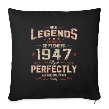 77th Birthday Original September 1947 Volume 47 - Sofa pillowcase 17,3'' x 17,3'' (45 x 45 cm) - black - Front