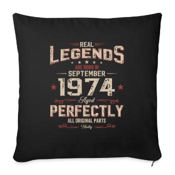 50th Birthday Original September 1974 Volume 74 - Sofa pillowcase 17,3'' x 17,3'' (45 x 45 cm) - black - Front