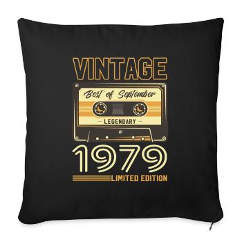 45ème Anniversaire Millésime Septembre 1979 Cru 79 - Housse de coussin décorative 45 x 45 cm - noir - Devant