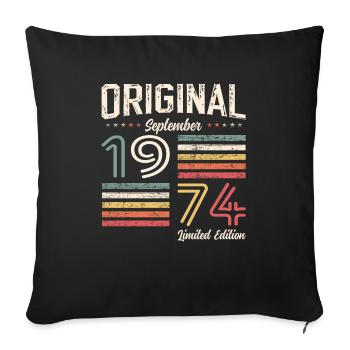50th Birthday Legend September 1974 Volume 74 - Sofa pillowcase 17,3'' x 17,3'' (45 x 45 cm) - black - Front