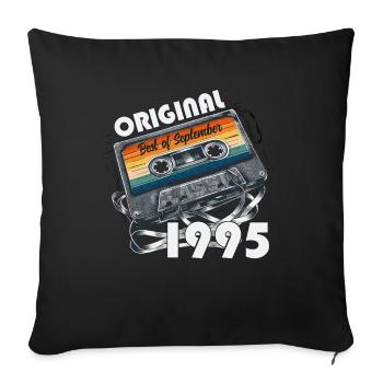 29ème Anniversaire Millésime Septembre 1995 Cassette 95 - Housse de coussin décorative 45 x 45 cm - noir - Devant