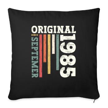 40. Geburtstag Legende September 1985Jahrgang 85 - Sofakissenbezug 45 x 45 cm - Schwarz - Vorne