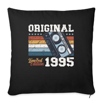29ème Anniversaire Millésime Septembre 1995 Cassette 95 - Housse de coussin décorative 45 x 45 cm - noir - Devant